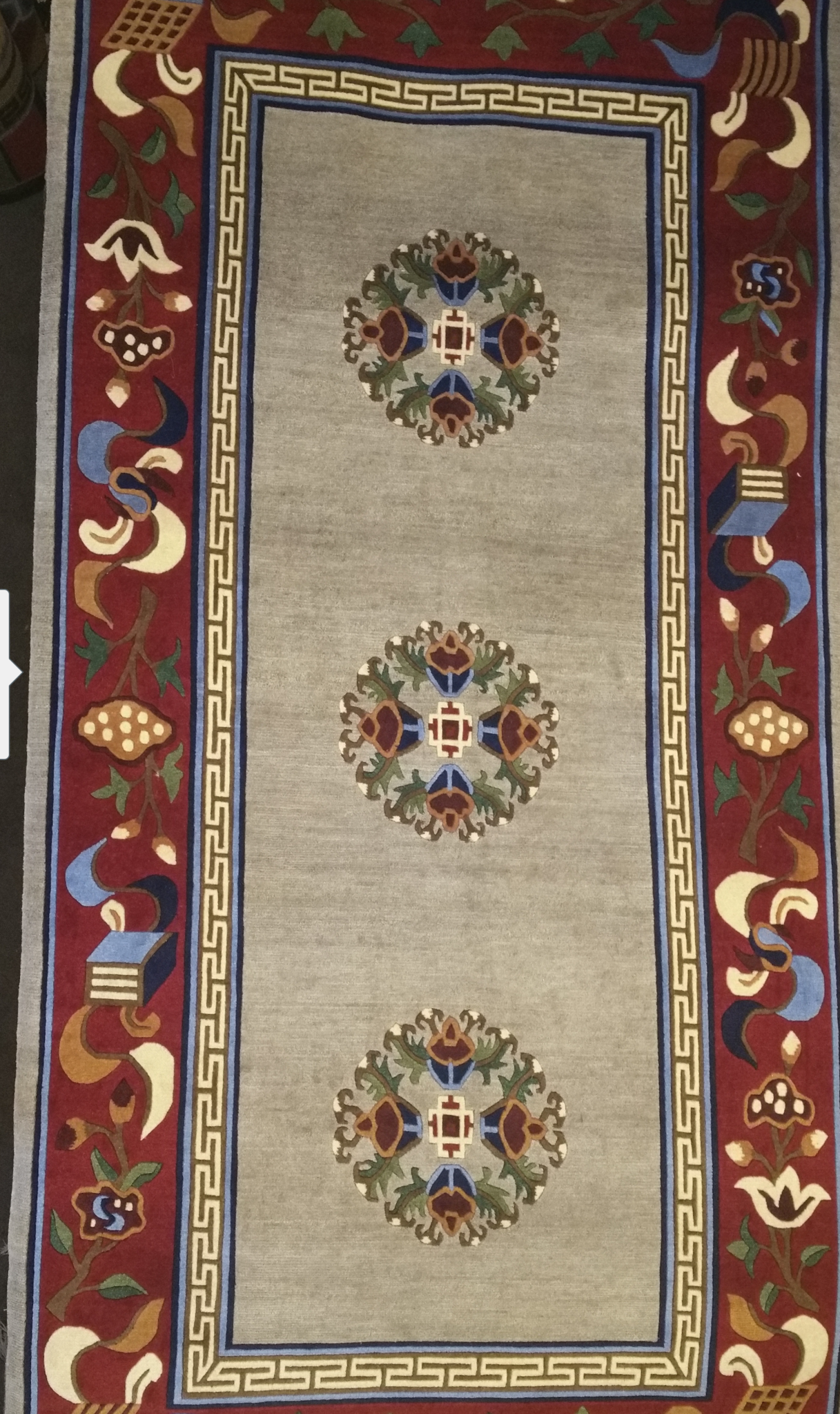 Tibetan 3 Medallion Rug 3'x 6' ( TGR 051 )