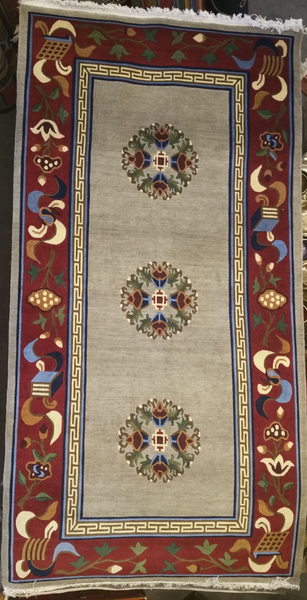 Tibetan 3 Medallion Rug 3'x 6' ( TGR 026 )