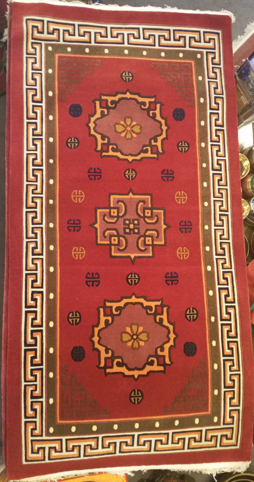 Tibetan 3 Medallion Rug 3'x 6' ( TGR 016 )