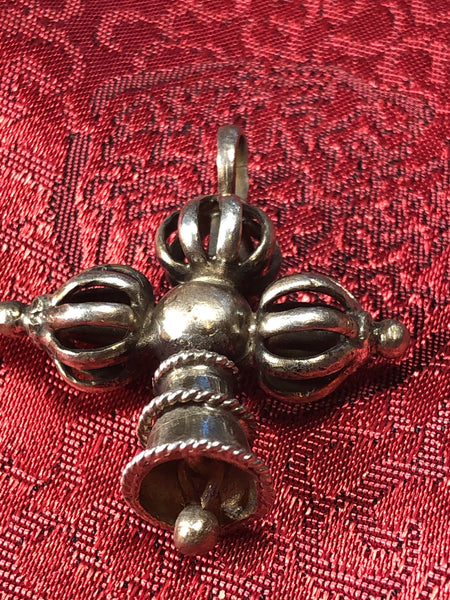 Silver 9 Prongs Bell and Vajra/Dorje Pendant(TGSP 46)