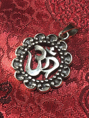 Silver Lotus Om Pendant(TGSP 21)