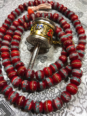 Bone inlay Red Mala/Prayer Beads(TGMA 58)