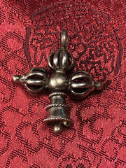 Silver 9 Prongs Bell and Vajra/Dorje Pendant(TGSP 46)