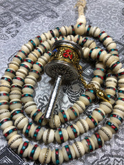 Bone inlay white Mala/Prayer Beads(TGMA 57)