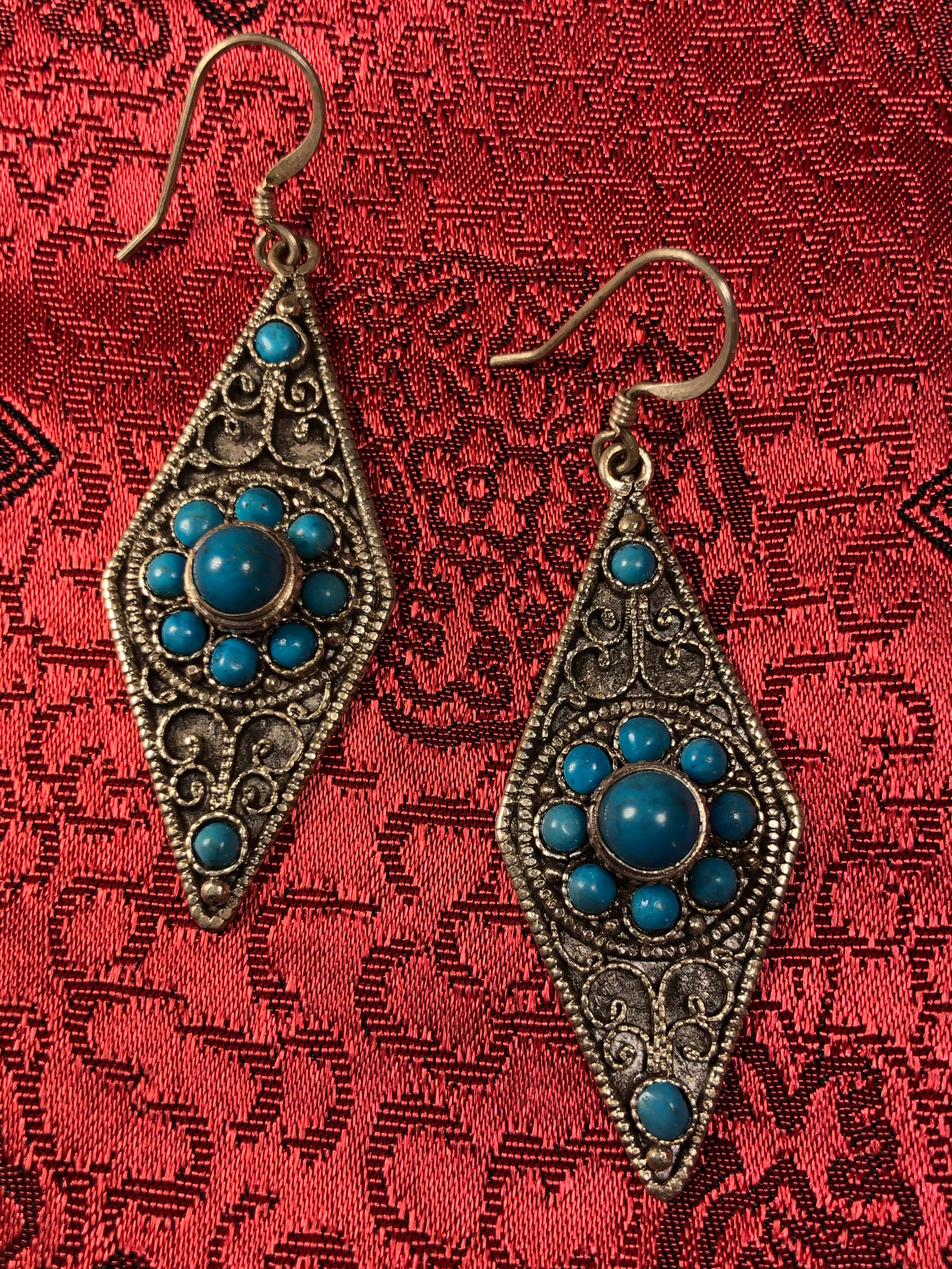 Silver Turquoise Earrings(TGSE 9)
