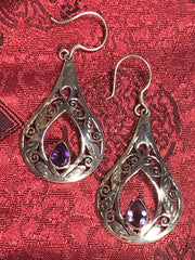 Silver Amethyst Earrings (TGSE 86)