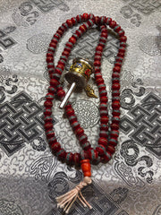 Bone inlay Red Mala/Prayer Beads(TGMA 58)