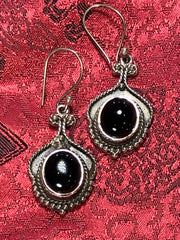 Onyx Silver Earrings(TGSE 63)