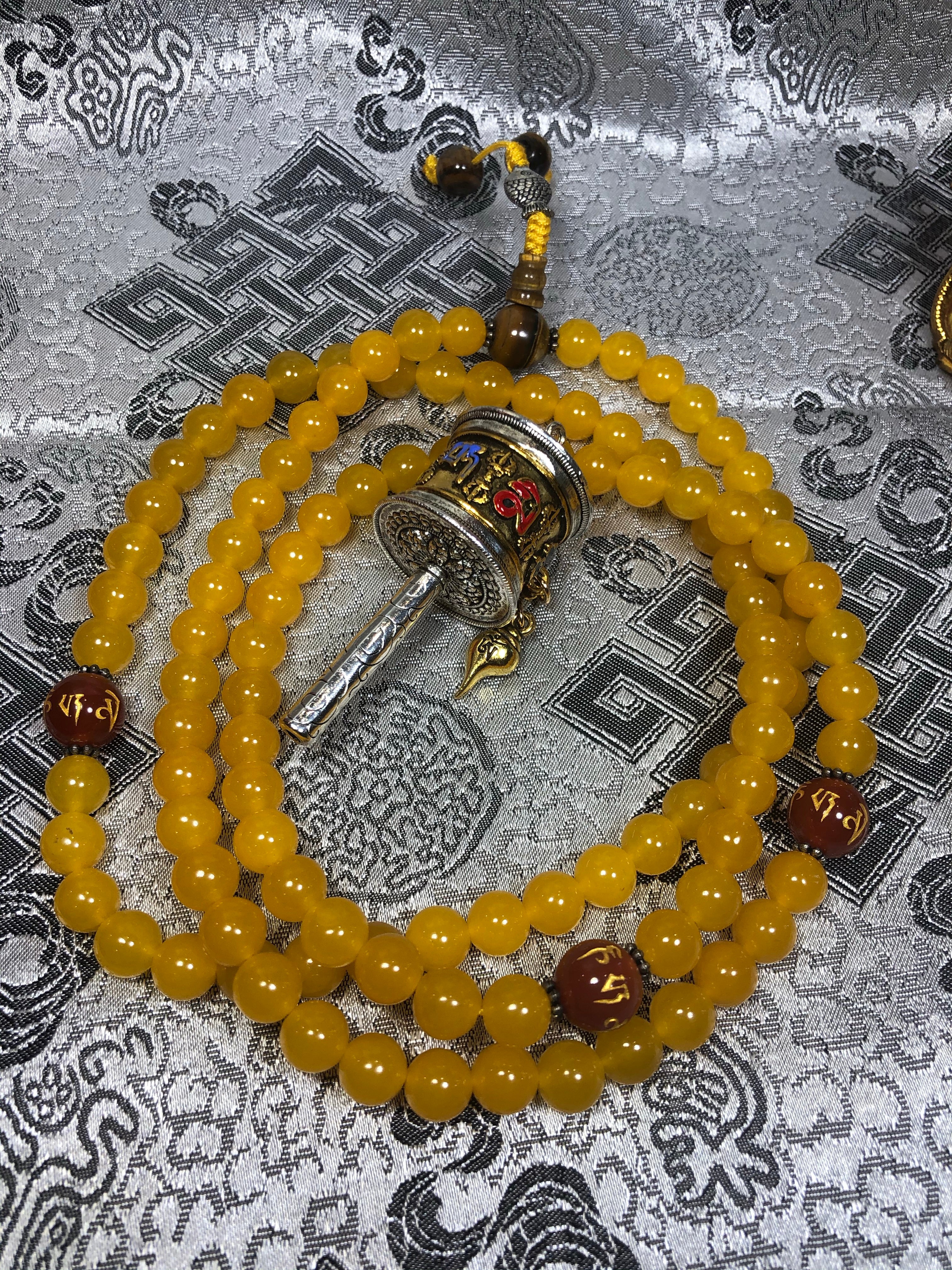 Yellow Zed Mala / Prayer Beads ( TGMA 39 )