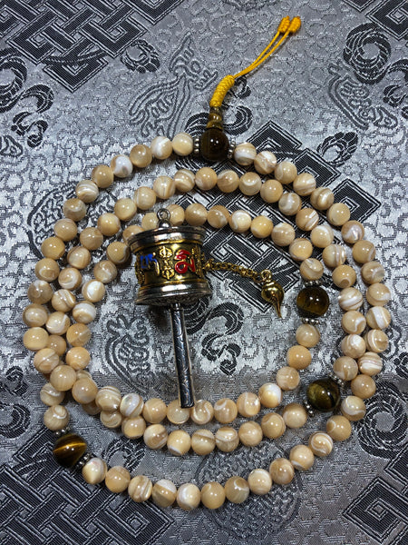 Mother of Pearl - Cream Mala/Prayer Beads (TGMA 47)