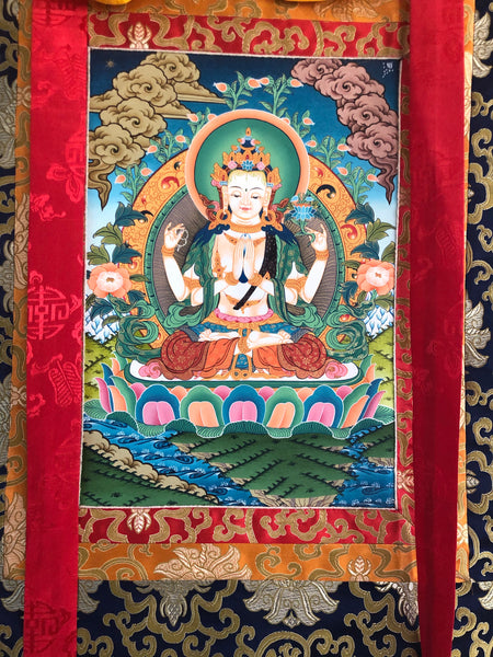 4 Armed Chenrezig (Avalokitesvara) Thangka (TGTH 78)