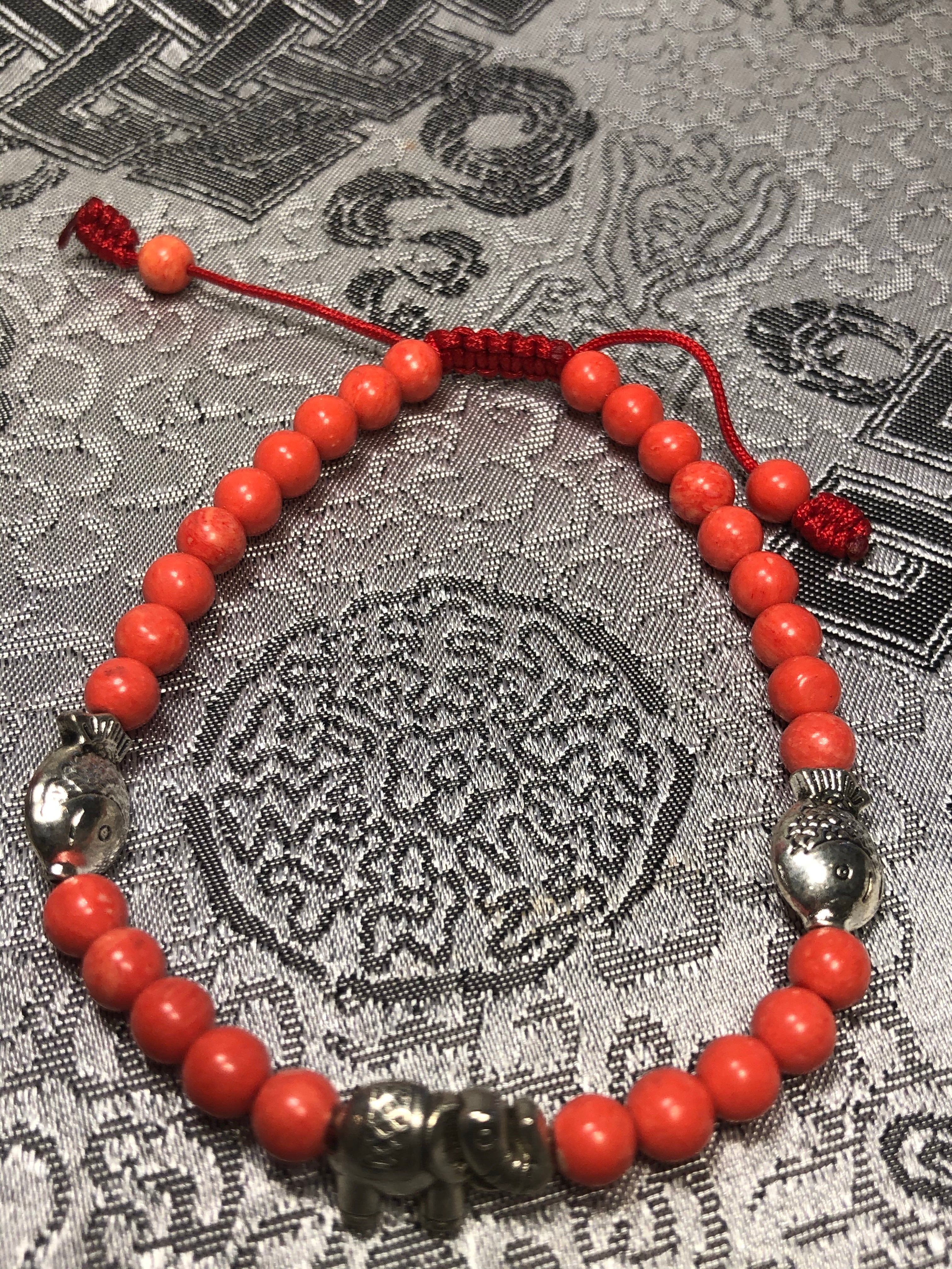 Orange Stone Wrist Mala(TGWM 4)