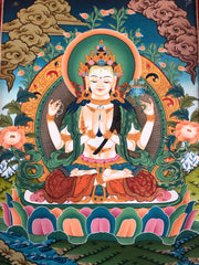 4 Armed Chenrezig (Avalokitesvara) Thangka (TGTH 78)