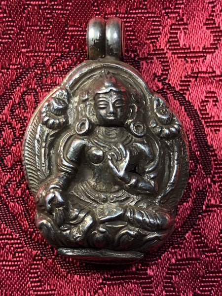 Green Tara Silver Pendant(TGSP 96)