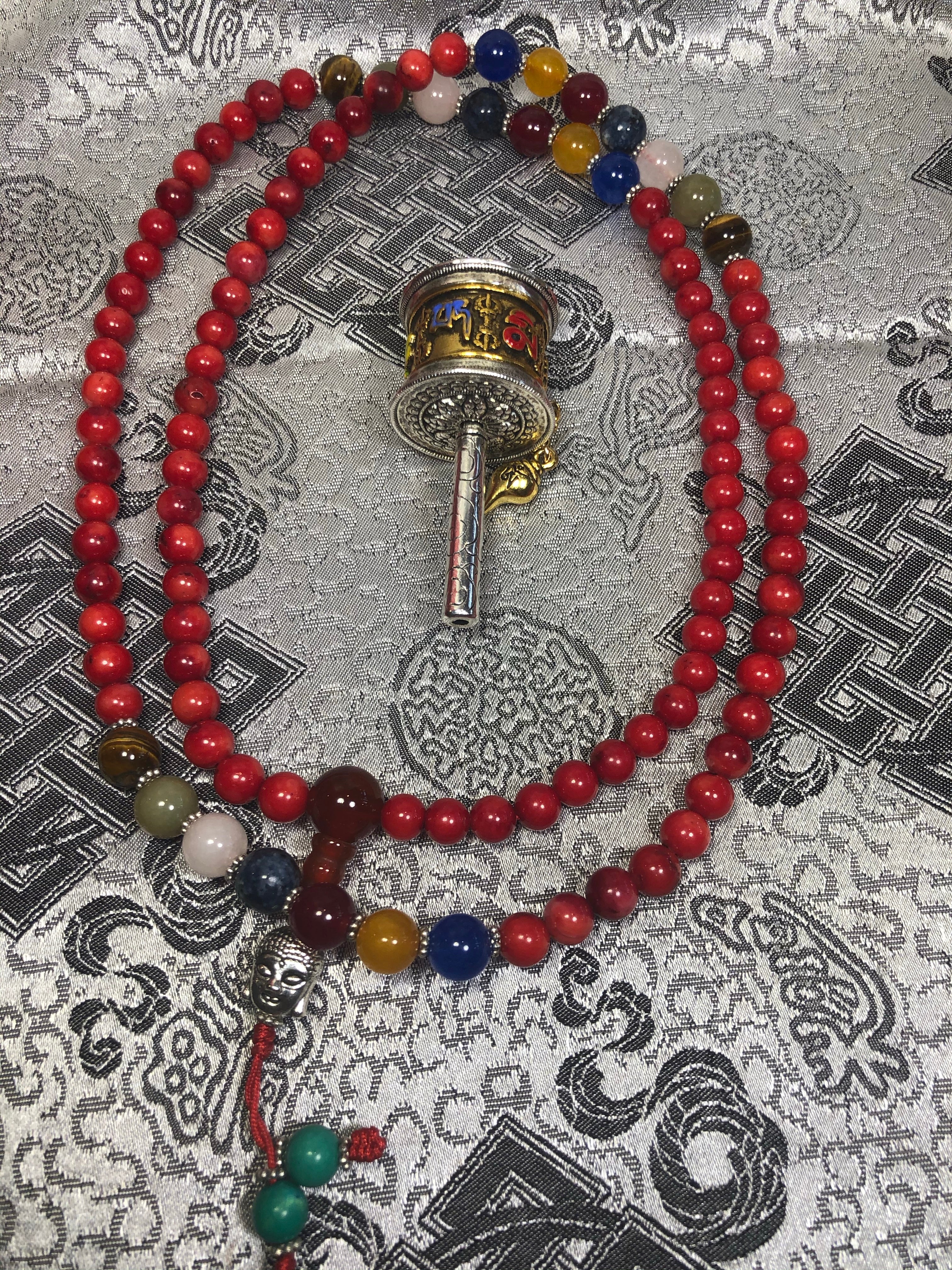 Coral chakra Mala / Prayer Beads (TGMA 31)