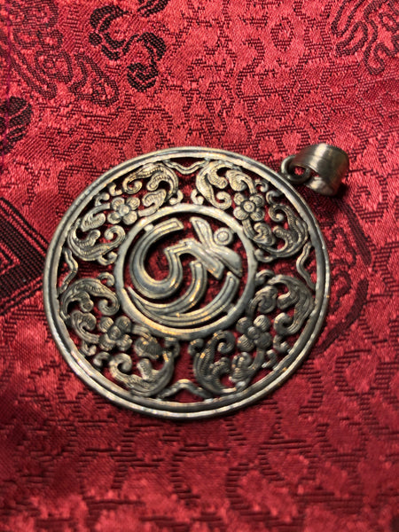 Silver Tibetan Mandala Om Pendant(TGSP 45)