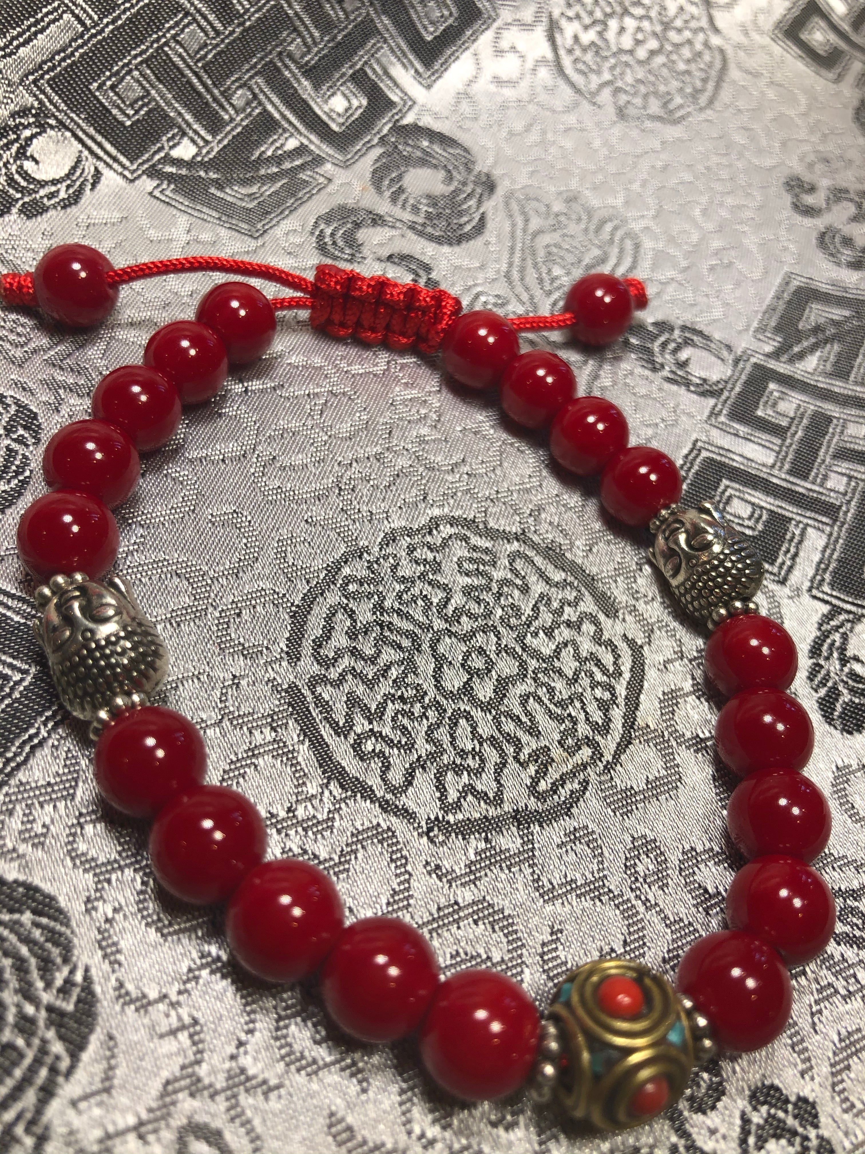 Dark Red Onyx Wrist Mala (TGWM 8)