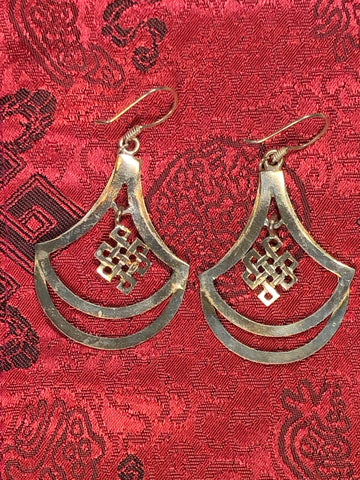 Tibetan Knott Silver Earrings(TGSE 67)