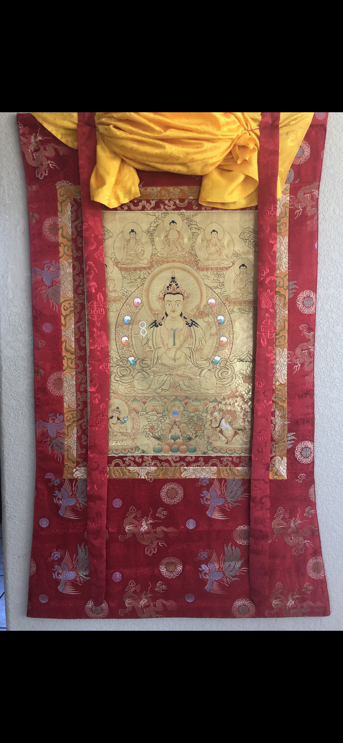 4 Armed Chenrezig (Avalokitesvara) Thangka (TGTH 99)