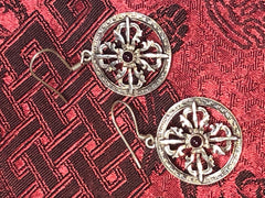 Double Vajra/Dorje Silver Earrings(TGSE 103)