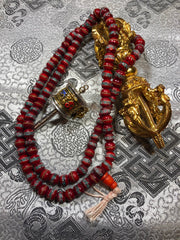 Bone inlay Red Mala/Prayer Beads(TGMA 58)