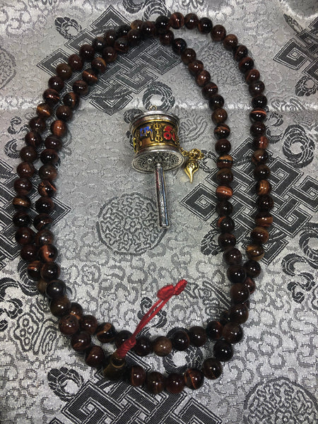 Red Tiger Eye Mala /Prayer Wheel (TGMA 30)