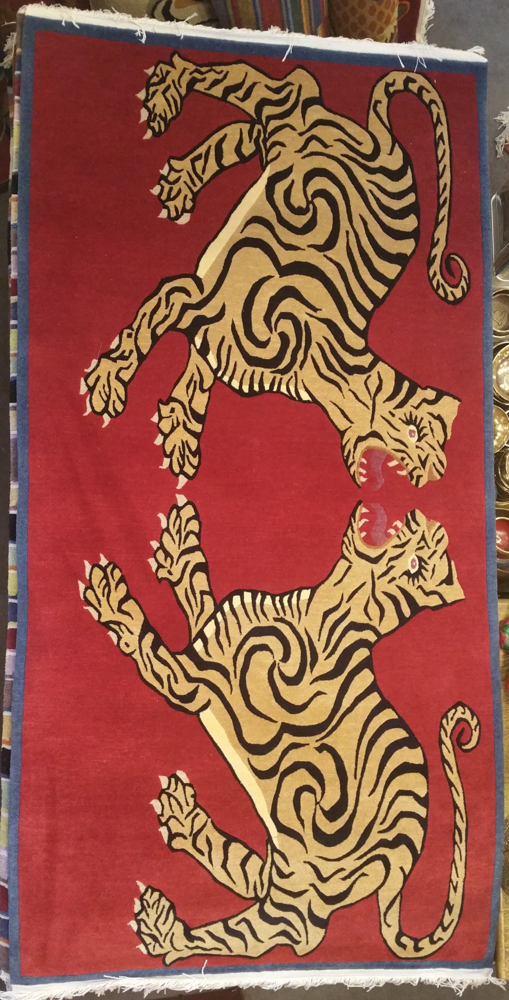 Handknotted Swirling Tiger Rug, 3'6x5