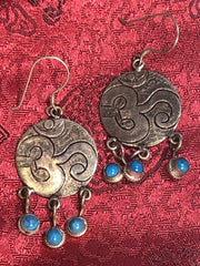 OM Turquoise Silver Earrings(TGSE 87)