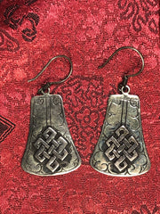 Tibetan Knott Silver Earrings(TGSE 27)