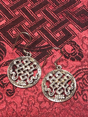 Tibetan Knott Silver Earrings(TGSE 106)