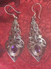 Silver Amethyst Earrings(TGSE 29)