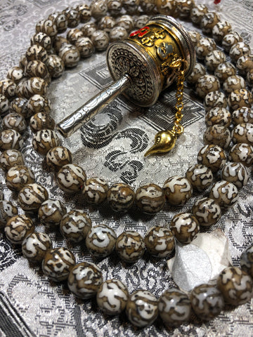 Conch Shell Mani Carved Mala/Prayer Beads(TGMA 56)