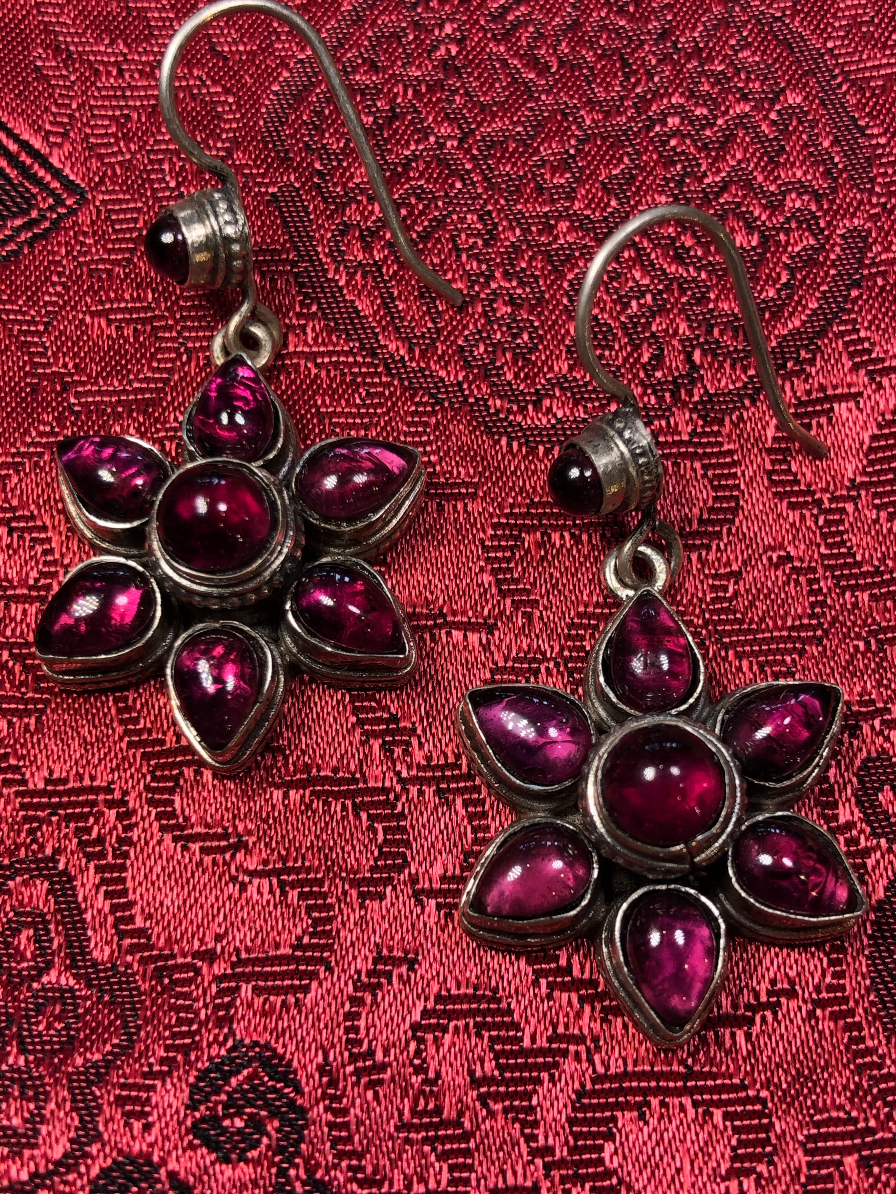 Silver Garnet Earrings(TGSE 5)