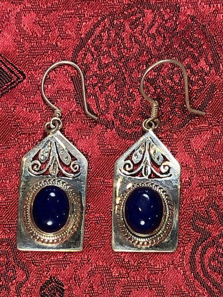Silver Lapis Earrings(TGSE 49)