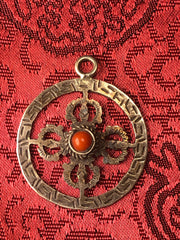Silver Double Vajra/Dorje Pendant(TGSP 54)
