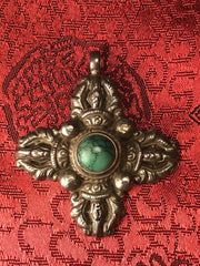 Silver Double Vajra/Dorje Pendant(TGSP 56)