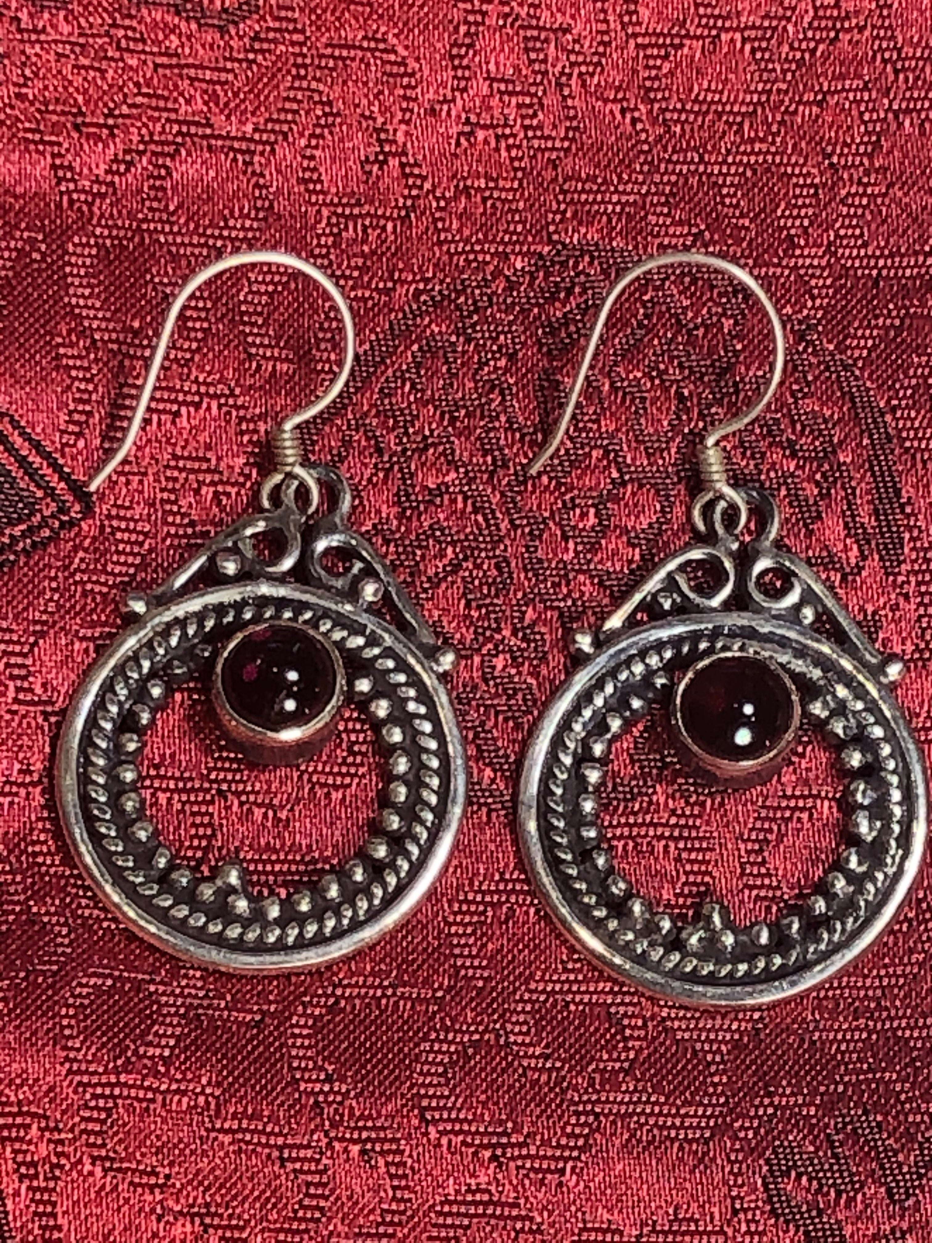 Silver Amethyst Earrings(TGSE 88)
