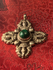 Silver Double Vajra/Dorje Pendant(TGSP 57)