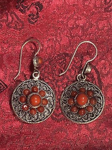 Coral Silver Earrings(TGSE 82)