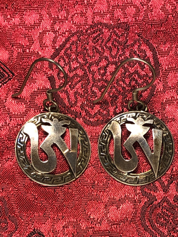 Om Tibetan Silver Earrings(TGSE 72)