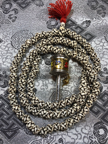 Endless Knott Carved Yak Bone Mala/Prayer Beads(TGMA 59)