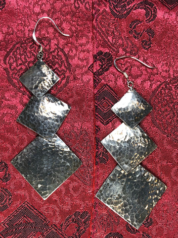 Silver Square Earrings(TGSE 26)