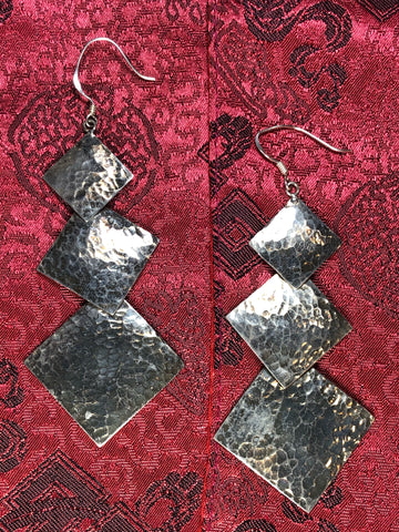 Silver Square Earrings(TGSE 26)