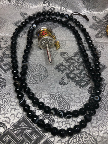 Smoky Black Agate St. Anthony Mens Beaded Necklace | JaeBee Jewelry 22