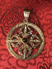 Silver Double Vajra/Dorje Pendant(TGSP 55)