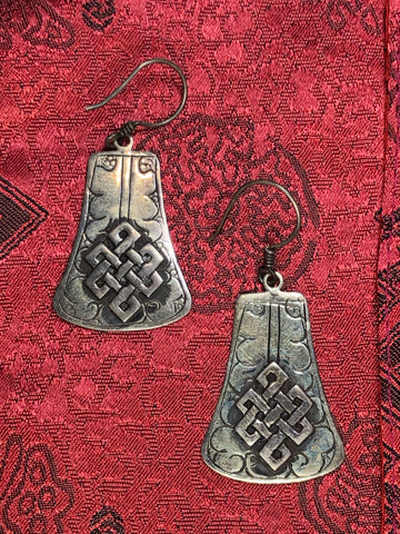 Tibetan Knott Silver Earrings(TGSE 27)