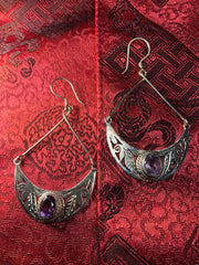 Silver Amethyst Earrings(TGSE 11)