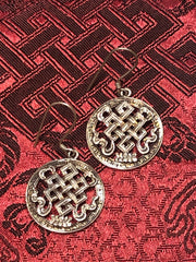 Tibetan Knott Silver Earrings(TGSE 106)