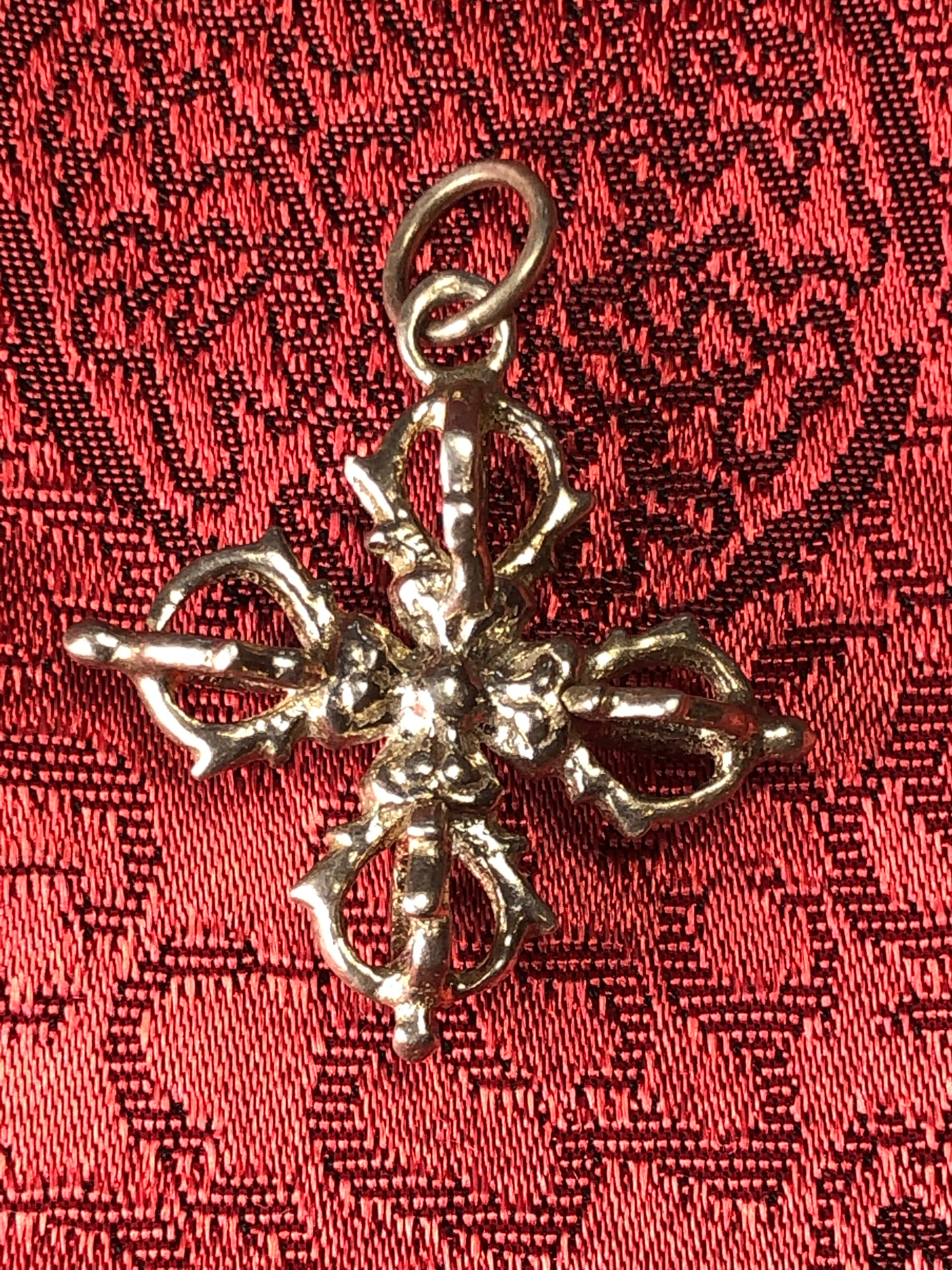 Silver Double Vajra/Dorje Pendant(TGSP 49)