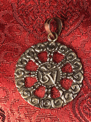 Dharma Wheel Om Silver Pendant(TGSP 63)
